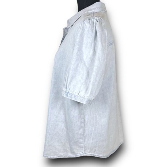 NWT Aritzia New Wilfred Free Pale Denim Shirt Style Auteur Coastal Western Sz L - Picture 3 of 13